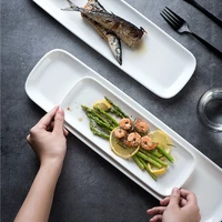 11inch nordic white salad plate rectangular ceramic dishware sushi appetizer dessert dinner plates table decoration