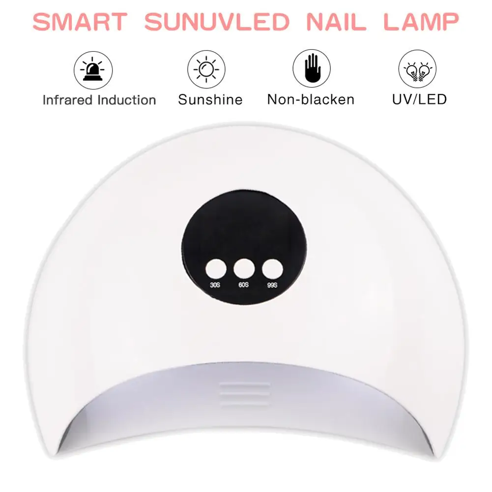 

Nail Dryers 24W Professional LED/UV Nail Dryer Nail Light Nail Art Home Gel Nail Polish 30s, 60s, 90s Timer Foot, Hand & Nail C