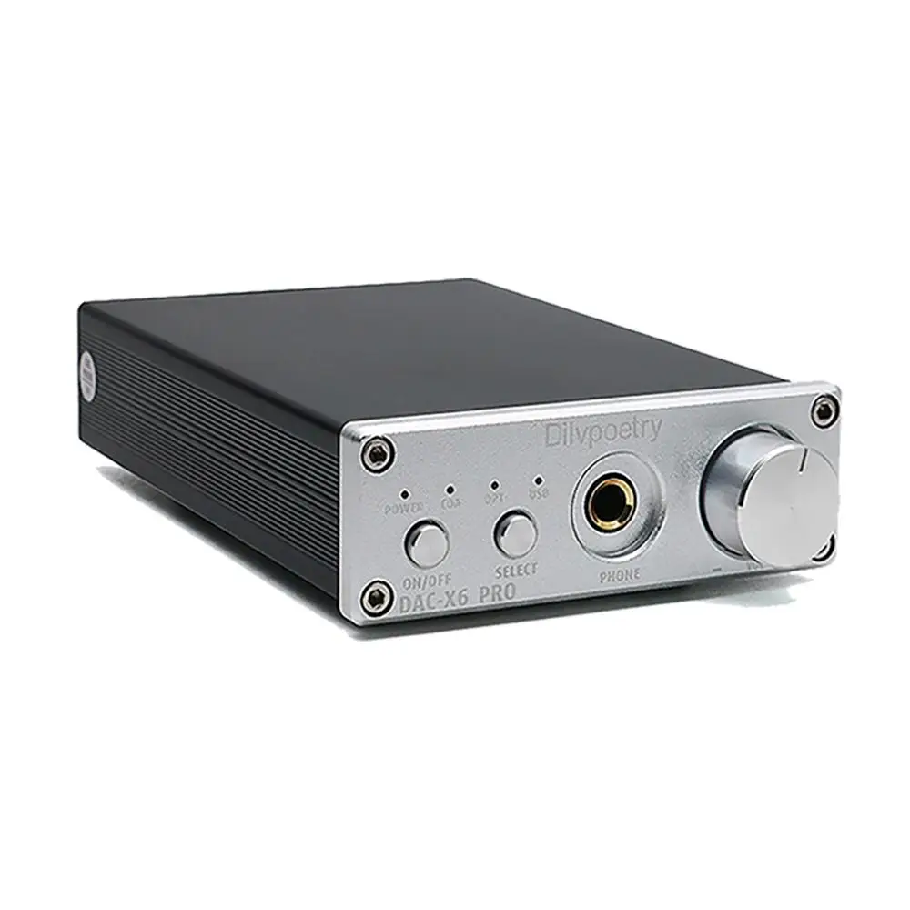 Dilvpoetry DAC-X6 pro стерео аудио 2 канала усилитель и усилитель для наушников/24 бит/192 кГц оптический коаксиальный/usb-входа