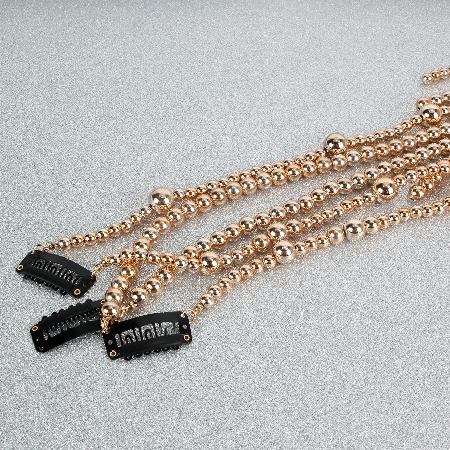 Модная Золотая жемчужная цепочка для волос хип-хоп заколка украшение бар