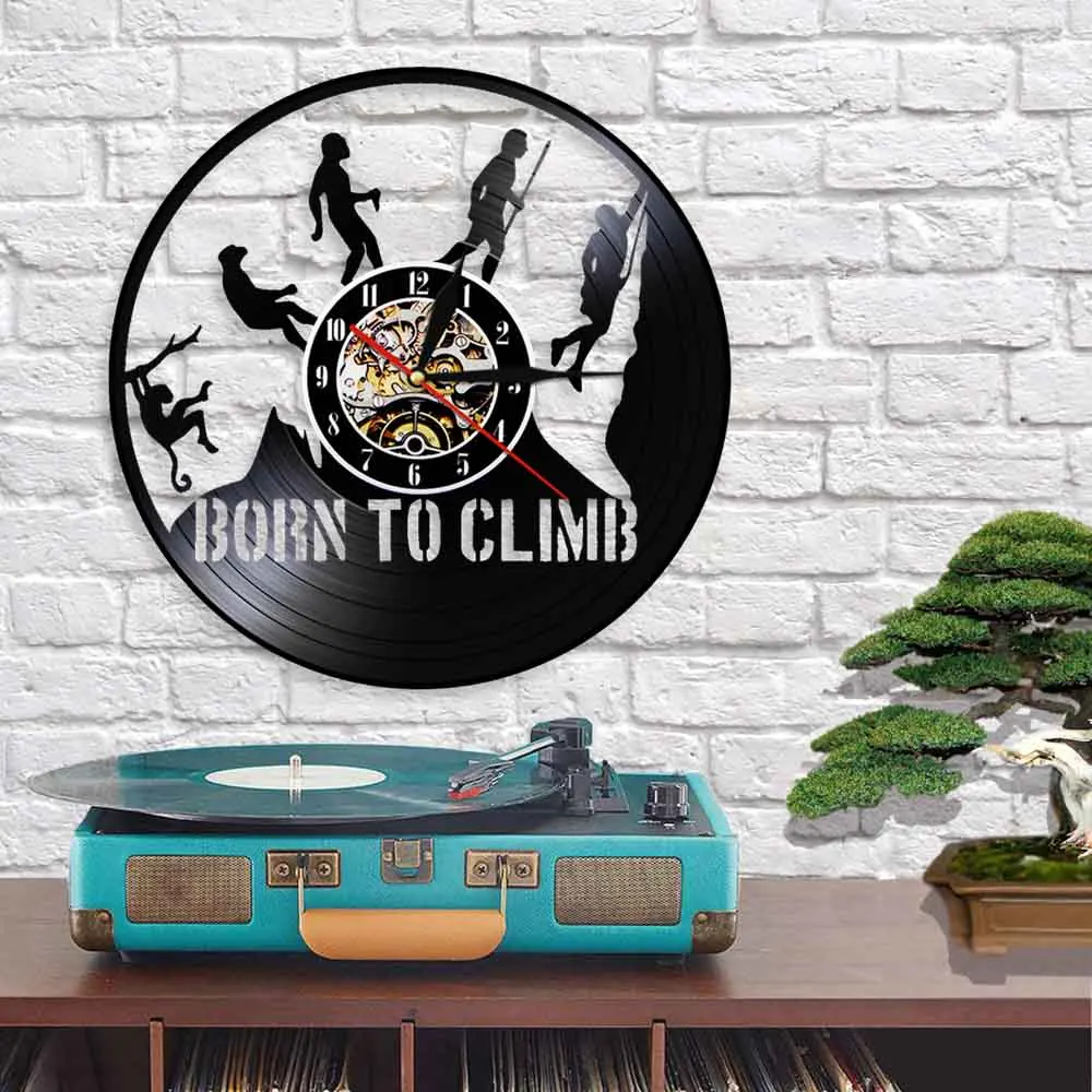 Виниловые 3D настенные часы Climb Evolution креативные спортивные Born To Современный