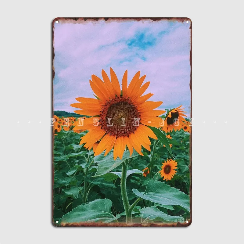 

Подсолнухи поля навсегда металлический плакат кино Кухня Фреска Забавный фотографический плакат