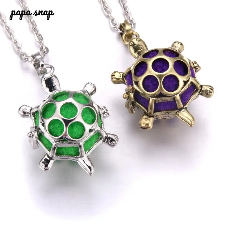 

Aromatherapy Jewelry Cute turtle Golden vintage Diffuser Necklace Perfume Essential Oil Diffuser locket Pendant Necklace