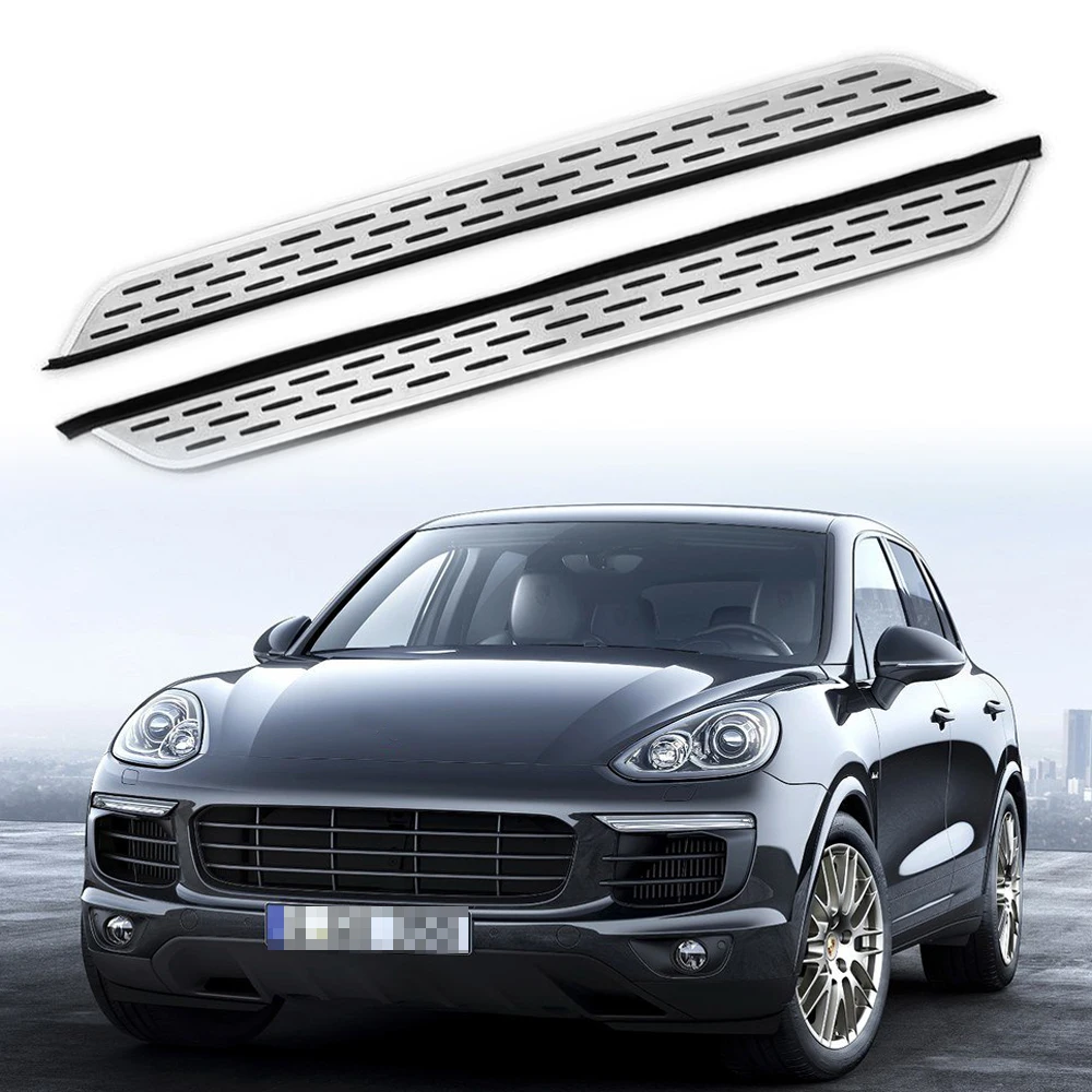 

2 Pcs Fit for Cayenne 2011-2017 Stainless Steel Running Board Side Step Nerf Bar Platform Protector - Silver