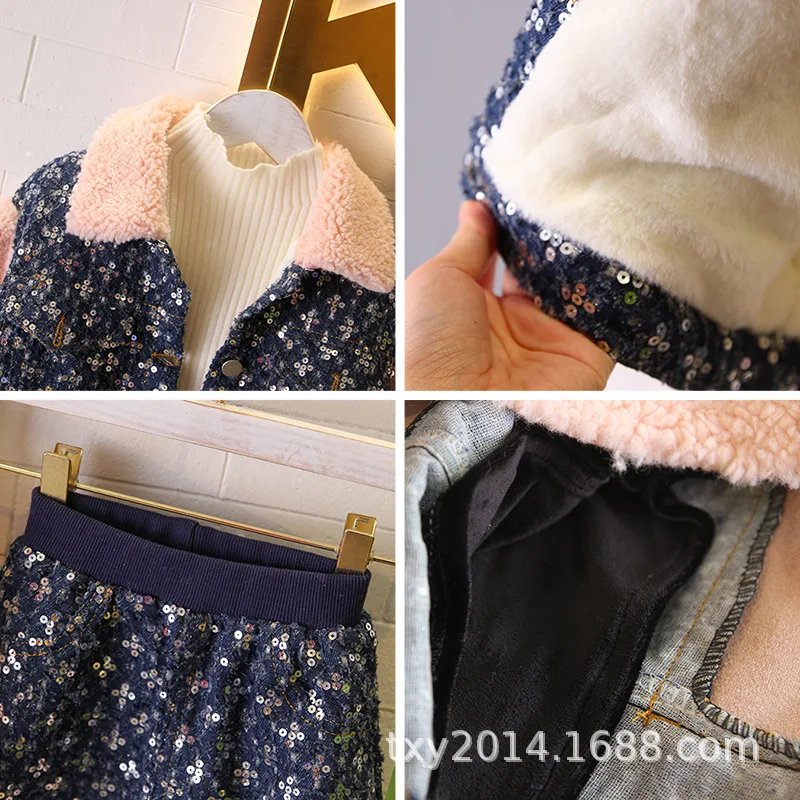 Одежда для детей Новинка 2019 года Сезон Зима Стильная джинсовая куртка с