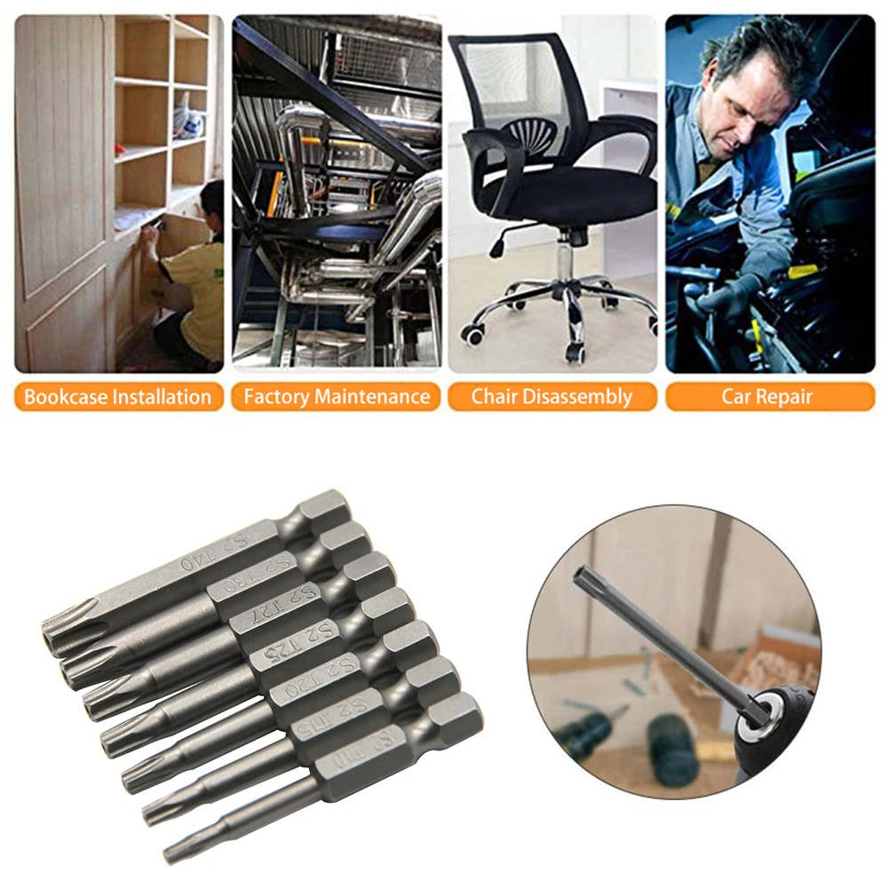 

Набор отверток, комплект из 7 насадок с шестигранной головкой для электродрели и дрели по дереву