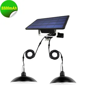 Уличная Светодиодная лампа на солнечной батарее с двойной головкой, внутренний аварийный свет, с удлинителем 3 м, водонепроницаемая, для кемпинга, террасы, палатки, люстры