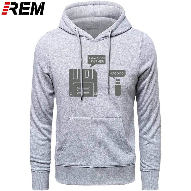 REM USB дискета я ваш отец мужские хлопковые с длинным рукавом юмором диск повседневные Camisetas Hombre мужские кофты с капюшоном, толстовки - Цвет: GRAY GRAY