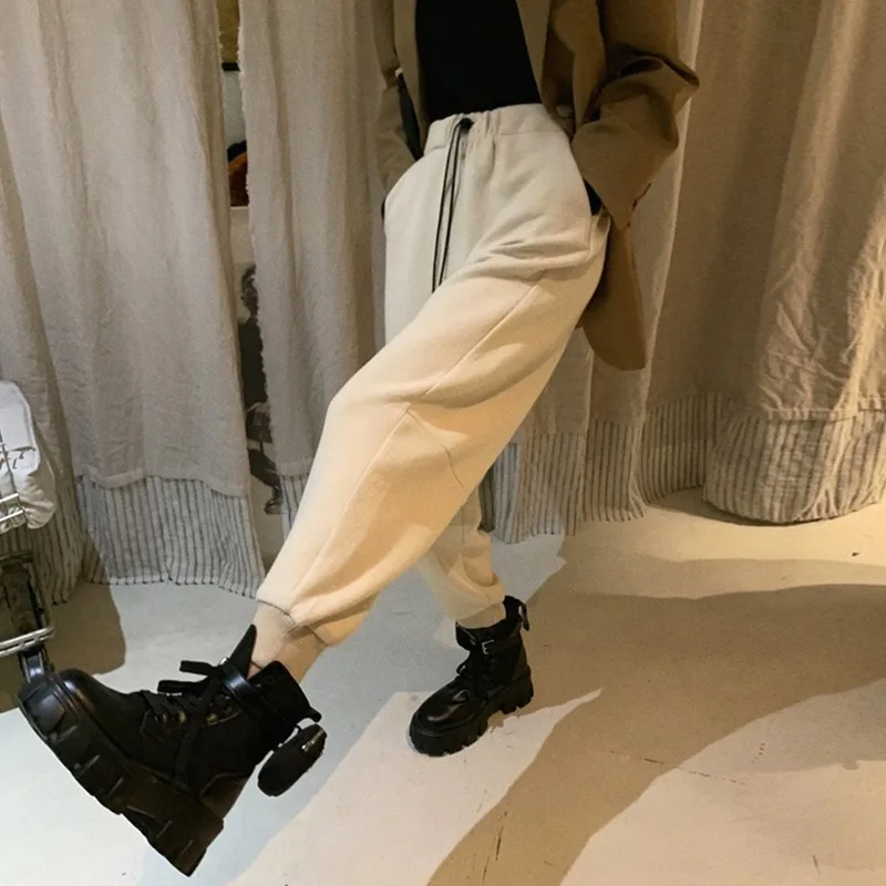 

Женские повседневные спортивные брюки Wideleg, спортивные брюки с высокой талией, Свободные мешковатые джоггеры, женская модная уличная одежд...