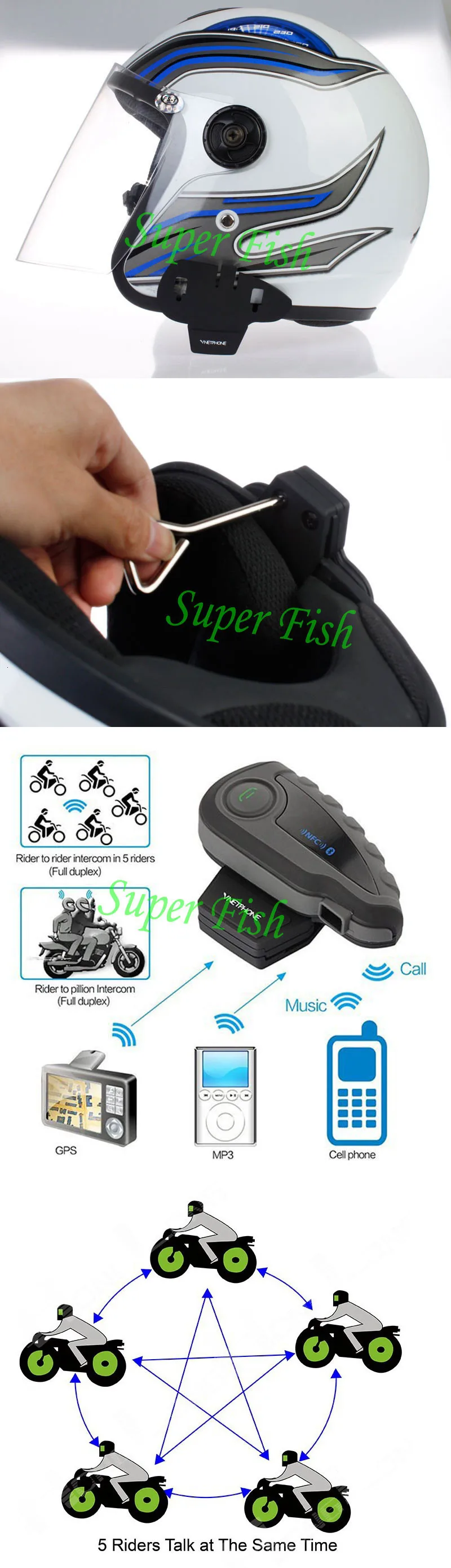Бренд Vnetphone V8 1200M Bluetooth домофон мотоциклетный шлем гарнитура NFC пульт дистанционного управления полный дуплекс+ FM