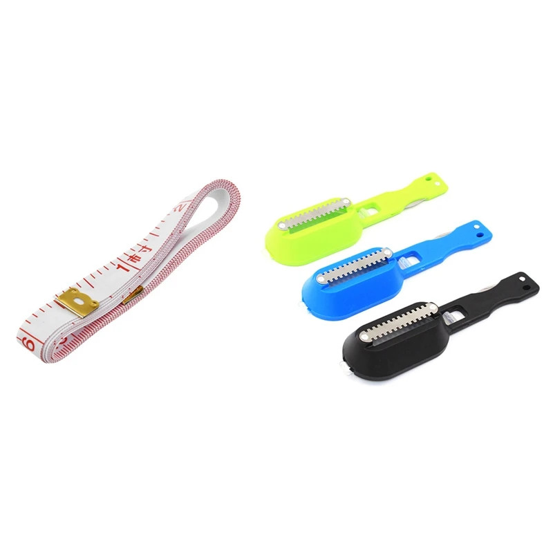 

1 Pcs 60 Inch 1.5M Sewing Cloth Tailor Tape Body Measuring Ruler & 1 Pcs Fish Scales Planing Fish Kitchen Scraper