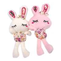 stuffed toy small plush pendant of long feet cotton prints loving heart rabbit plush toys doll key chain hang pendant random