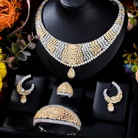 blanchette 2021 fashion luxury geometric zirconia necklace earrings ring bracelet fashion women party wedding dubai jewelry set