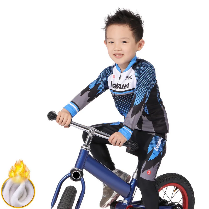 Зимняя Теплая Флисовая одежда для велоспорта Детская велосипедная спортивная