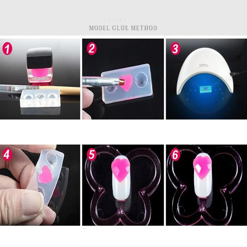 1 шт случайный силиконовый дизайн ногтей Скульптура форма УФ гель лак жемчуг