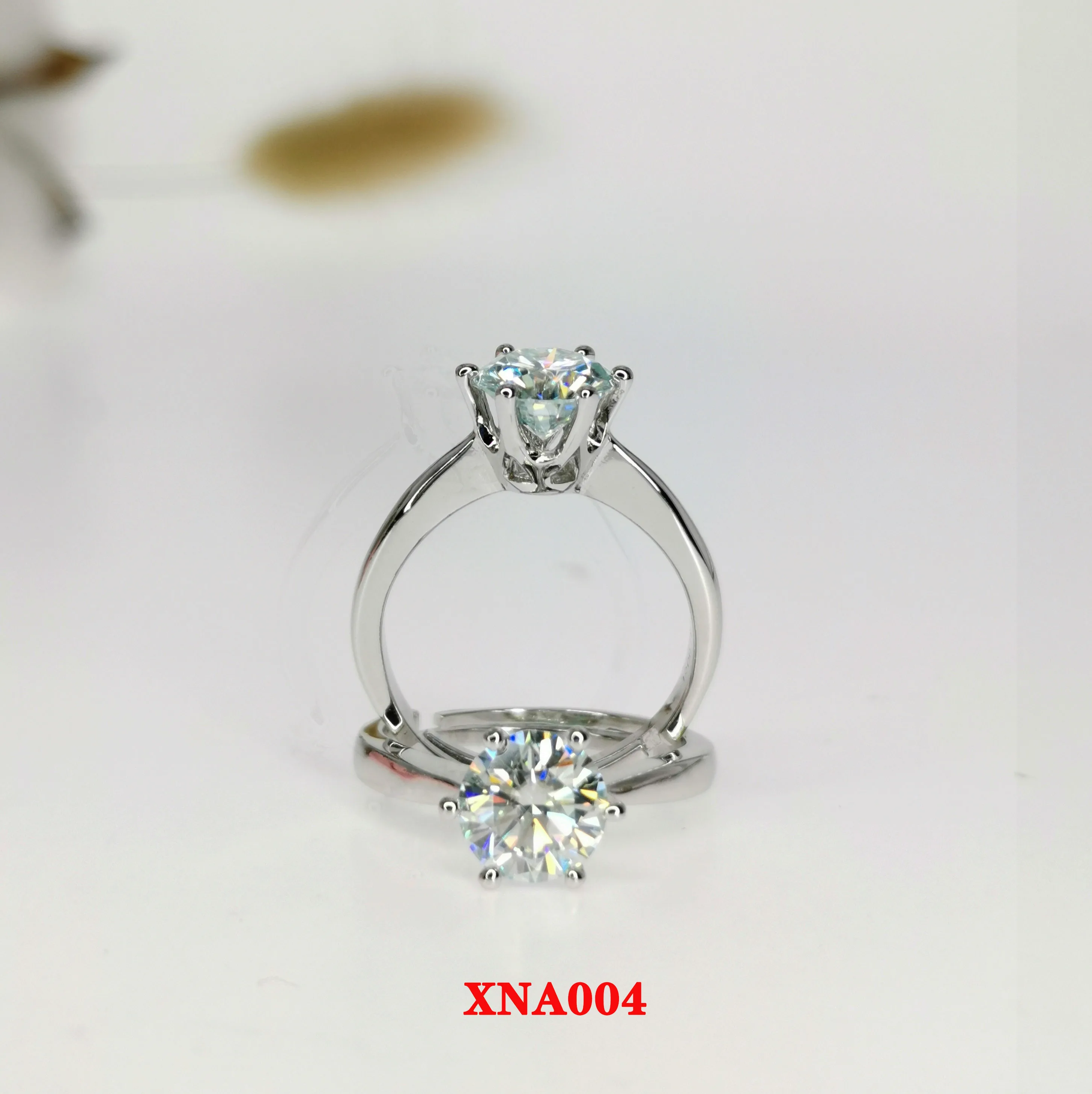 

925 sterling silver ring 1ct Classic style Diamond jewelry Moissanite ring Wedding Party Anniversary Ring For Women Passed the t