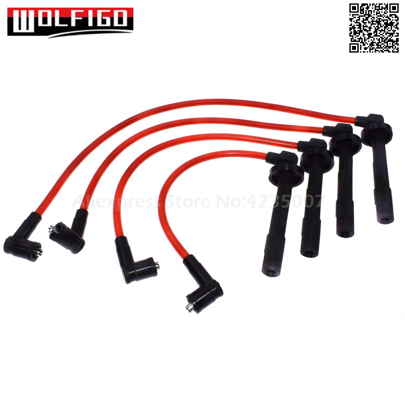 WOLFIGO красный набор проводов зажигания 4 шт. для ACURA EL Fit Honda Civic Racing D16 ZFR5F-11 D16Y8