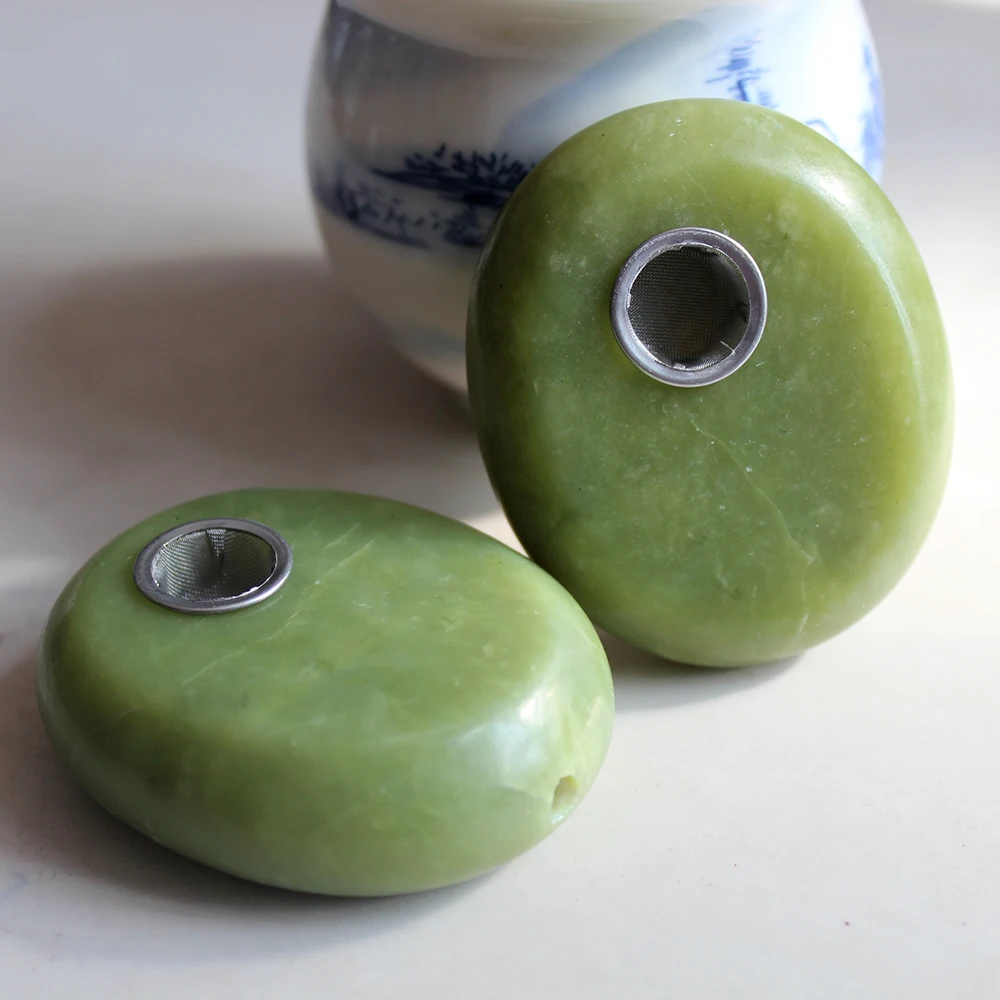 Runyangshi 1 шт. из натурального зеленого нефрита кристалл камень курительные трубки