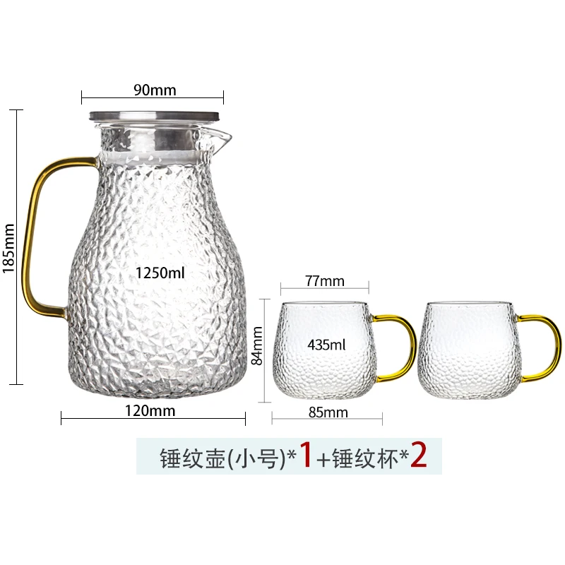 

Большой вместимости для чая стеклянный термостойкий чайник с золотым ободом Samovar, Набор холодных кипяченных чайных чашек, чайник Tetera, китай...