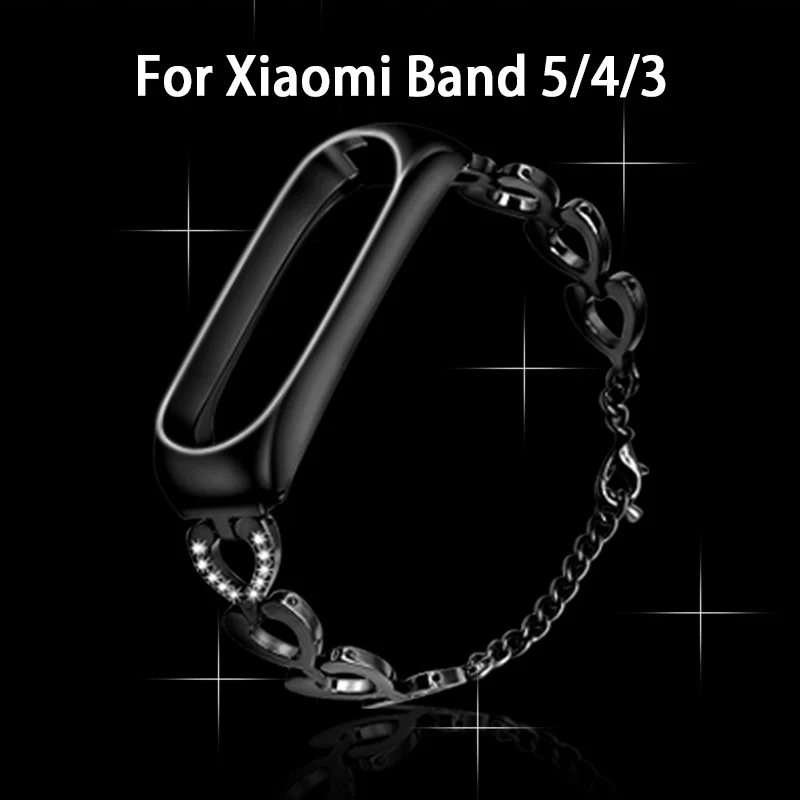 

For Mi Band 5 4 3 straps Wrist Metal Stainless Steel Miband 3 4 5 Wristbands Strap For Xiaomi Mi Band 4 3 Bracelet Accessories