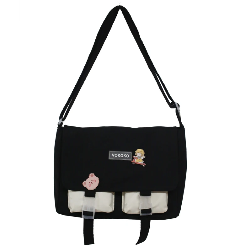 panelled women bags 2020 japanese cute girl crossbody bag large capacity student class shoulder bag luxury ladies bookbag new free global shipping