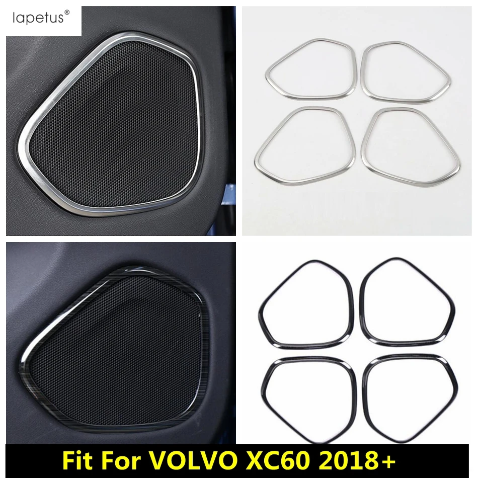 Lapetus Accessories Fit For VOLVO XC60 2018 - 2021 Inner Door Stereo Speaker Loudspeaker Audio Sound Molding Cover Kit Trim