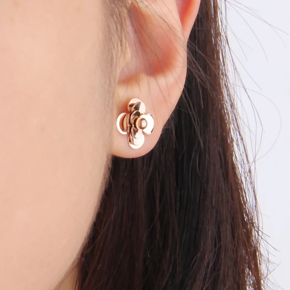 Комплект ювелирных изделий из нержавеющей стали с ожерельем кольцом сережками