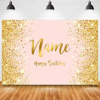 nitree custom name gold glitter birthday party banner backgrounds baby shower name diy photography backdrop photo studio prop