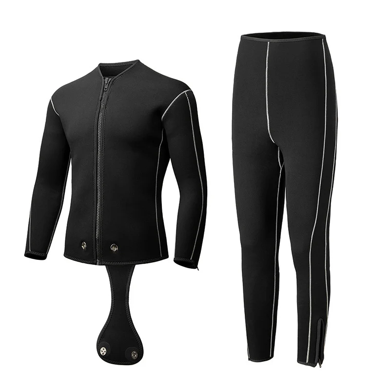 

New Neoprene Professional Deep Diving 3/5mm Zipper Warmth Split Wetsuit Scuba Spearfishing Snorkeling Swimsuit For Men