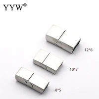 10pcs stainless steel magnetic clasps for diy leather bracelets rope charms connector buckle jewelry making findings accessories