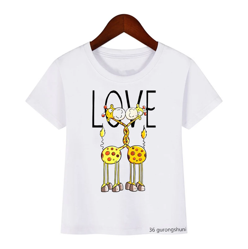 

New summer style boys t shirt funny giraffe animal cartoon print kids tshirt casual girls t-shirt cute kids clothes dropshipping