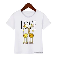 new summer style boys t shirt funny giraffe animal cartoon print kids tshirt casual girls t shirt cute kids clothes dropshipping