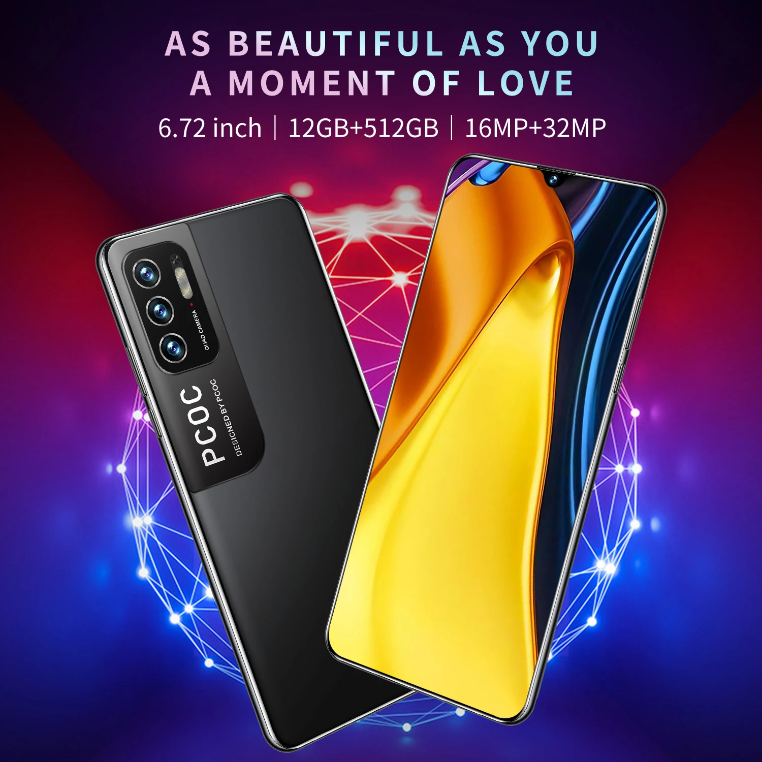 

6.72" Inch FHD+ Screen Android PCOC M3 Pro 8GB 256G/512GB Smartphone Octa Core 32MP Triple Camera 6800mAh Battery Global Version