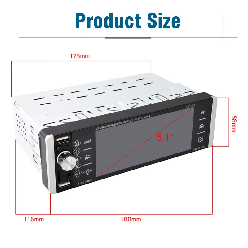 Автомагнитола 1din 5 1 дюйма разрешение 1120*480 Android 10 Mirrorlink RDS AM FM 4-USB двунаправленное