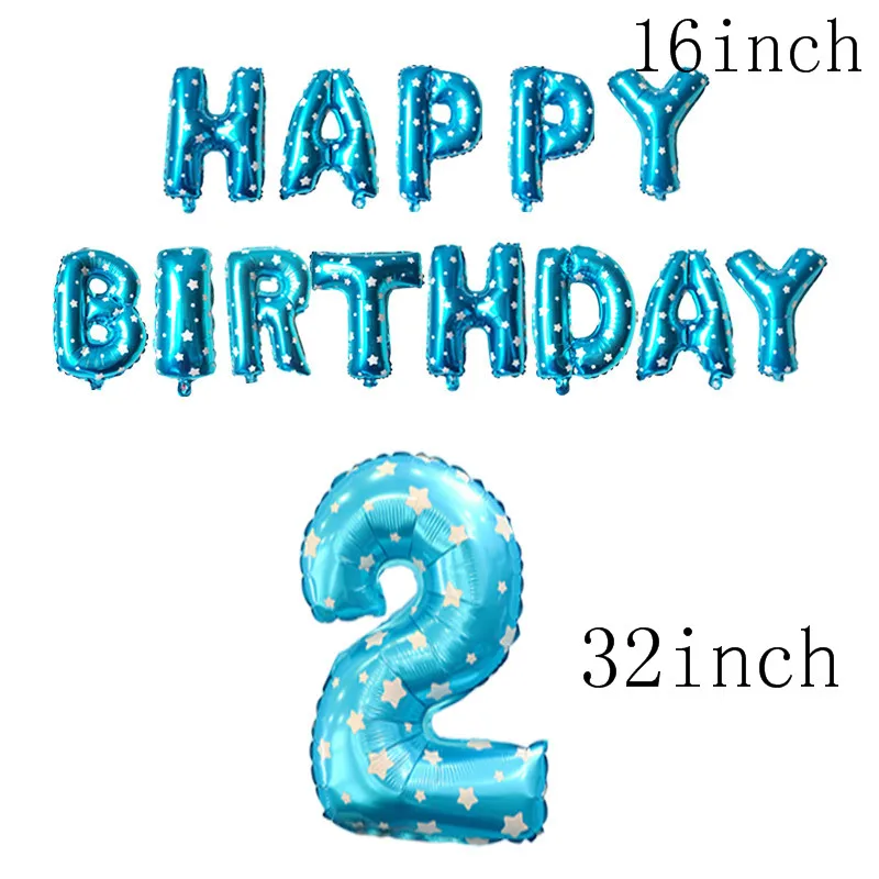 Chicinlife мальчик девочка 2 3 фольгированный шар с днем рождения воздушные шары 2 3 года День Рождения украшения Дети День Рождения Декор - Цвет: Blue HB 2