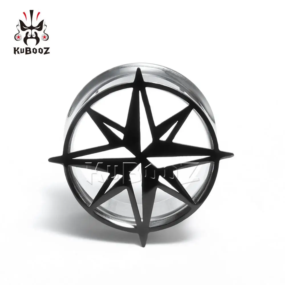 Style3 KUBOOZ новые беруши с логотипом Черные тоннели серьги-расширители Gues модный подарок из нержавеющей стали ювелирные изделия для Тела Унисекс - Окраска металла: Style3