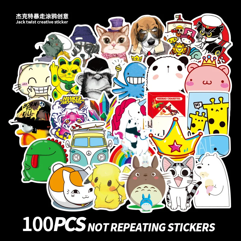 

100pcs fresh cute cartoon graffiti Laptop Skateboards Luggage Motorcycles Phone Children's Toy Waterproof Sticker Classic Decal