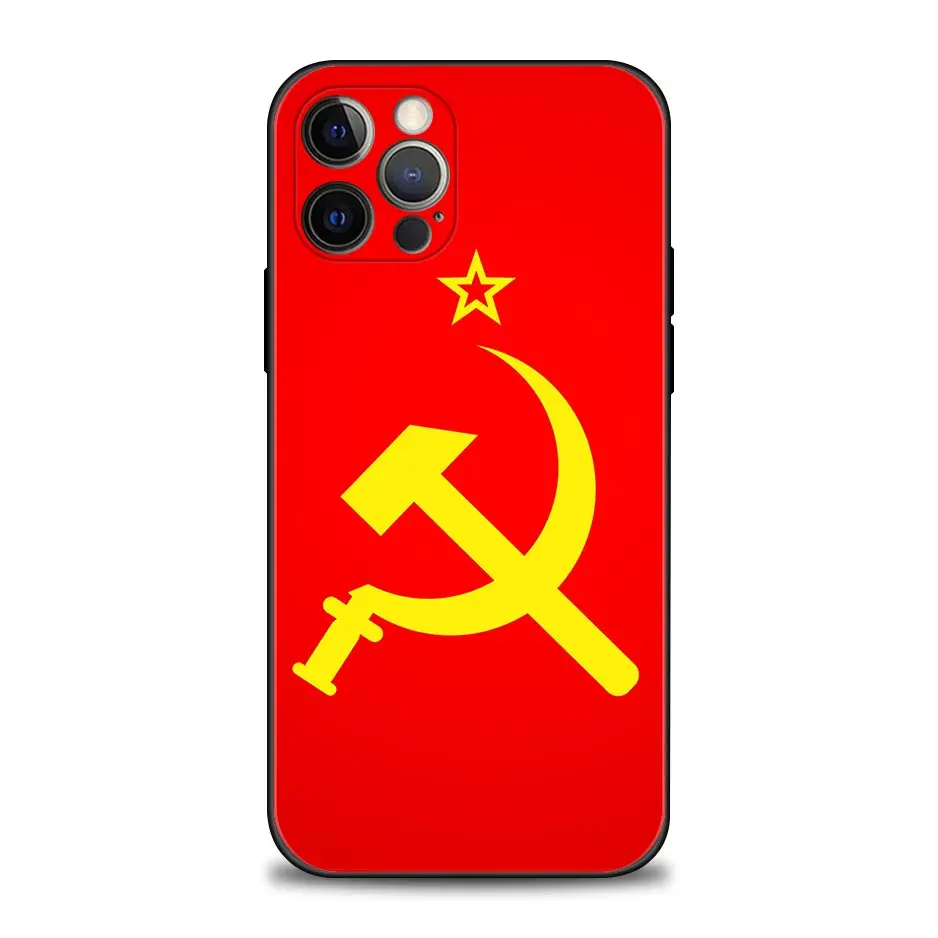 Vintage USSR CCCP Flag Phone Case for iPhone 11 12 13 Pro Max 7 8 SE XR XS Max 5 5s 6 6s Plus Soft Silicone Cover Coque images - 6