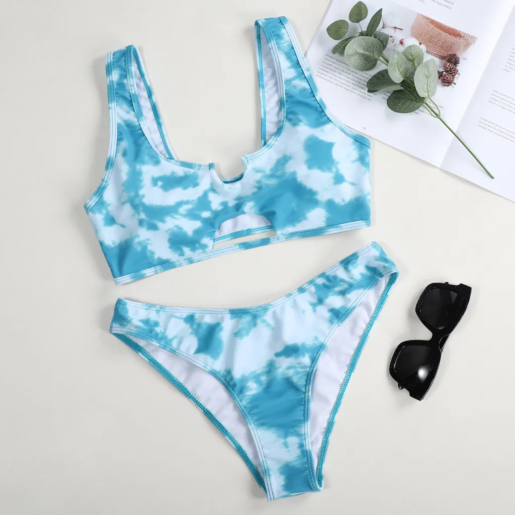 Бразильское бикини Push Up для женщин купальник с завышенной талией и треугольными