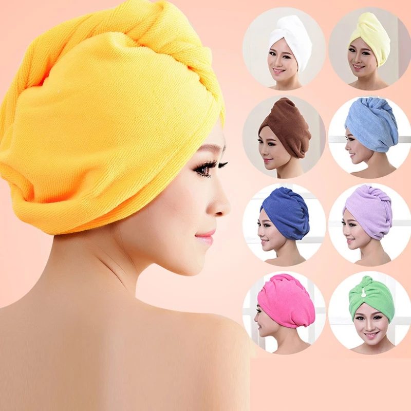 

1pcs Microfibre After Shower Hair Drying Wrap Womens Girls Lady's Towel Quick Dry Hair Hat Cap Turban Head Wrap Bathing Tools