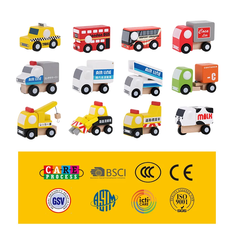 Wood Kids Mini Vehicles Toy Multi-pattern Creative Wooden Car Model Baby Children Educational Gift wooden car for kids | Игрушки и хобби