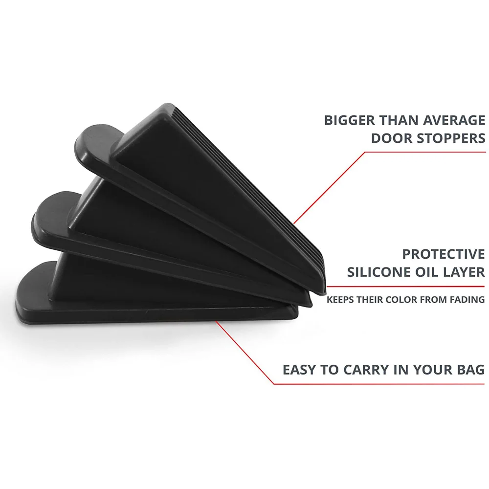 

Home Premium Rubber Door Stop - Large Door Stopper Wedge, Multi Surface Design