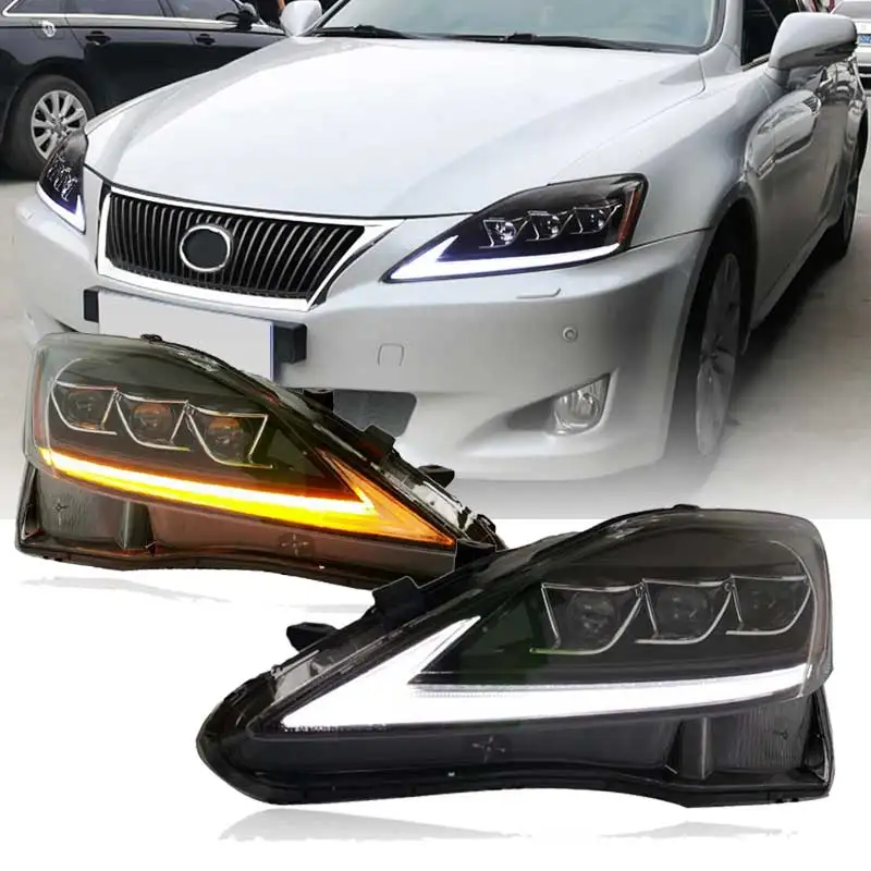 Светодиодный налобный фонарь для Lexus IS250 IS300 IS350 2006 до 2012 года полный светодиодный налобный фонарь модифицированный в сборе черный цвет