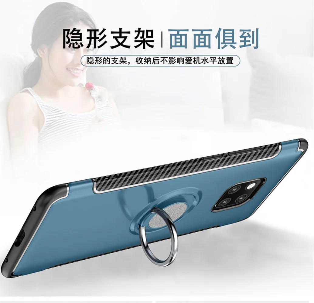 Чехол подставка для Huawei Mate 20 гибридный ударопрочный чехол телефона с кольцом Mate20