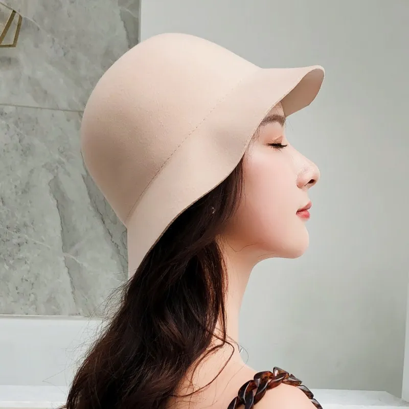 Seioum alta calidad cubo hembra sombrero Hairball Ultra fino lana fieltro sombreros para las mujeres plegable
