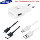 Оригинальное быстрое зарядное устройство Samsung Galaxy 15 Вт, настенный адаптер, кабель Micro Usb для Galaxy A10 S6 S7 Edge Note 4 5 A7 2018 C5 C7 C9 J5 J7