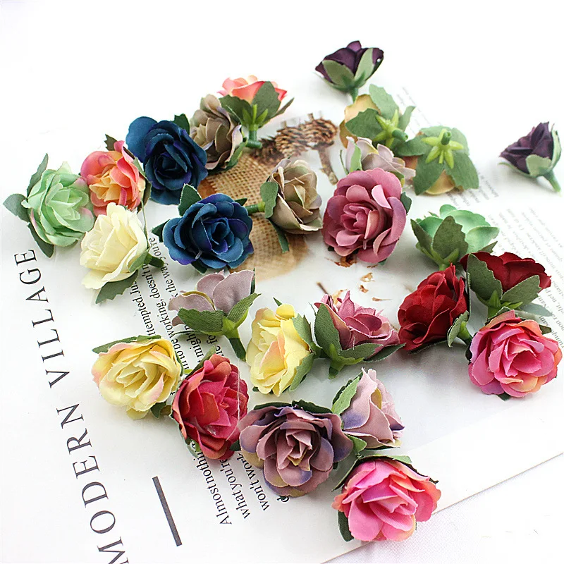 10PCS 3.5cm Mini Silk Artificial Rose Flowers Cloth For Wedding Party Home Room Decoration DIY Dress Accessories Fake ZM | Дом и сад