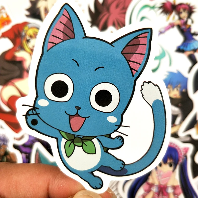10/52Pcs/pack Fairy Tail Stickers Japanese Comics For Laptop Luggage Motorcycle Skateboard luggage Guitar Cute Style | Игрушки и хобби
