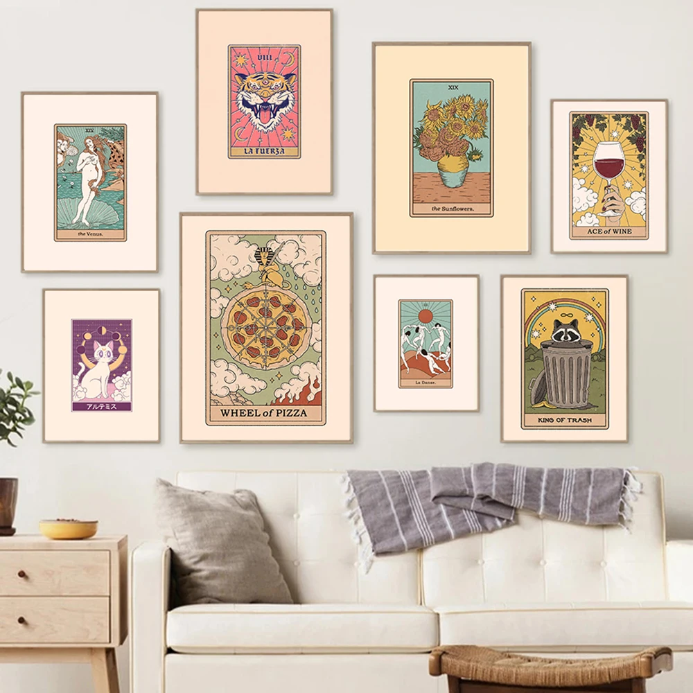 

Stardust Witchery Tarot Posters and Prints Decoration Canvas Wall Pictures Witches Empress Lovers Art Painting Gifts Home Decor