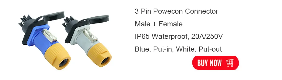 10 шт./лот 3 PIN Мощность con Мужской Разъем NAC3FCA NAC3FCB AC Мощность штекер 20A 250V для светодиодный Speakon Кабельный разъем синий/белый
